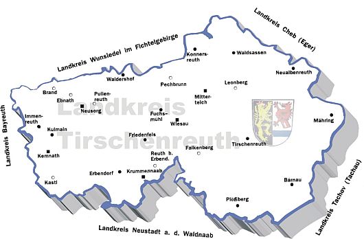 Karte des Amtsbezierks des Finanzamts Waldsassen