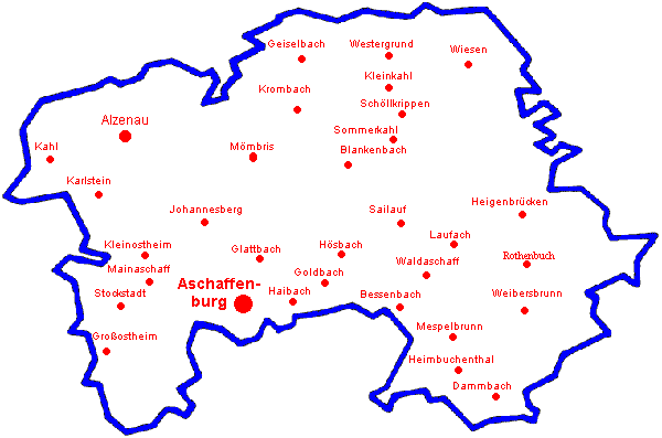 Finanzamt Aschaffenburg: Über uns - Amtsbezirk