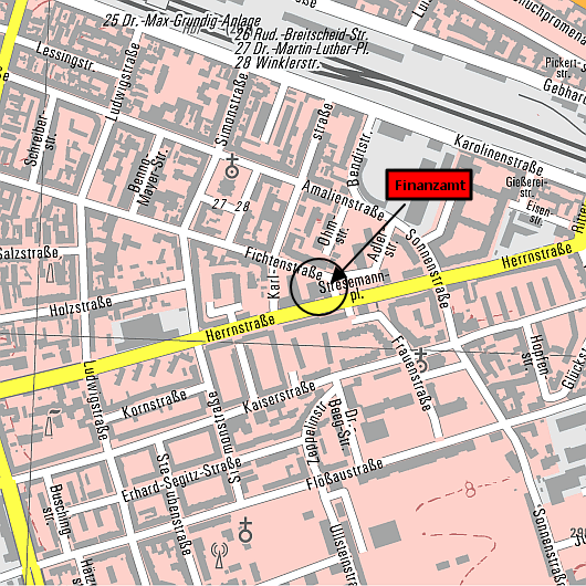 Lageplan Finanzamt Fürth