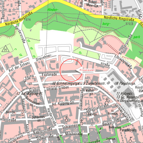 Lageplan Finanzamt Ingolstadt