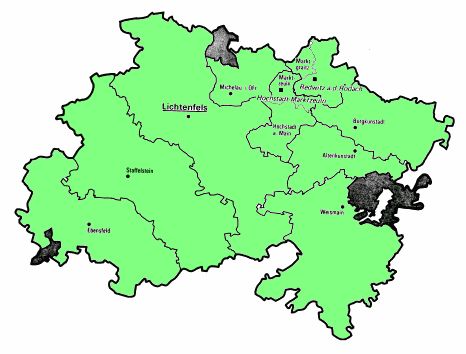 Karte des Landkreises Lichtenfels