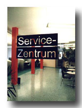 Blick in das Servicezentrum