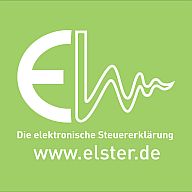 Elster Logo mit Text 'Die elektronische Steuererklärung - www.elster.de'